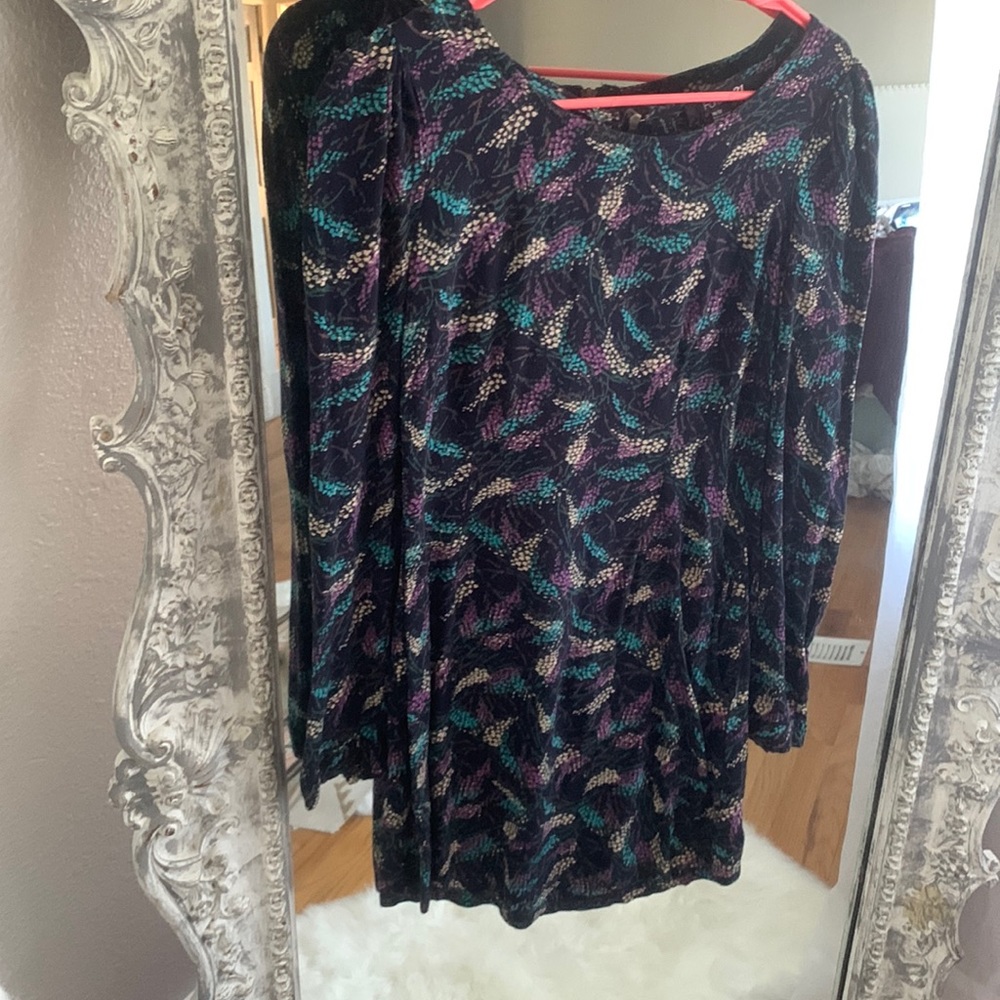Long sleeve navy dress